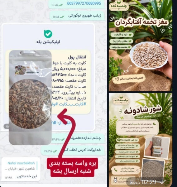 آجیل وخشکبارتنقلات سالم